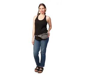 Stripe Fanny Pack, 100% Cotton, Adjustable Strap,