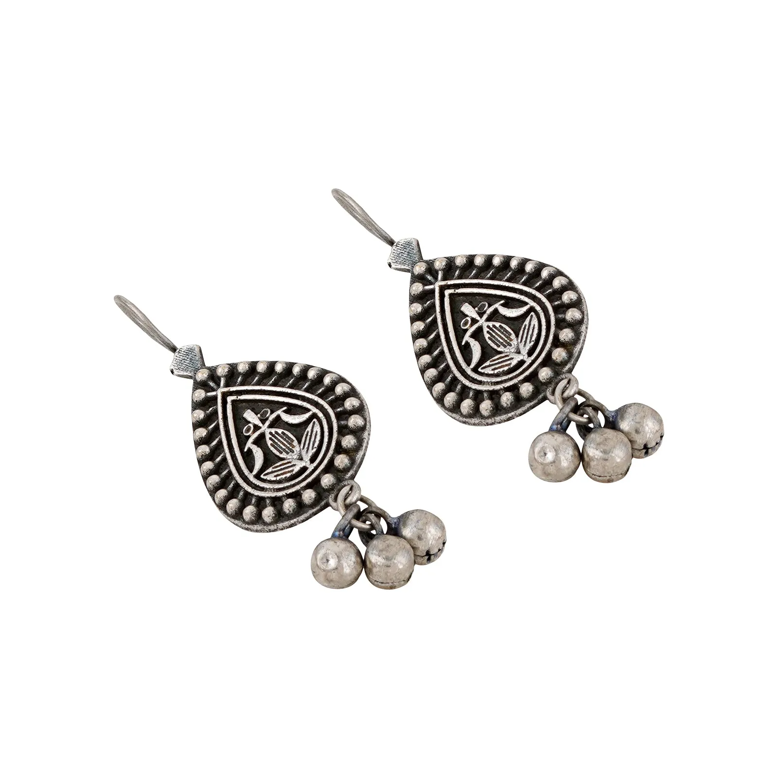 Teejh Annapurna Silver Oxidised Earrings