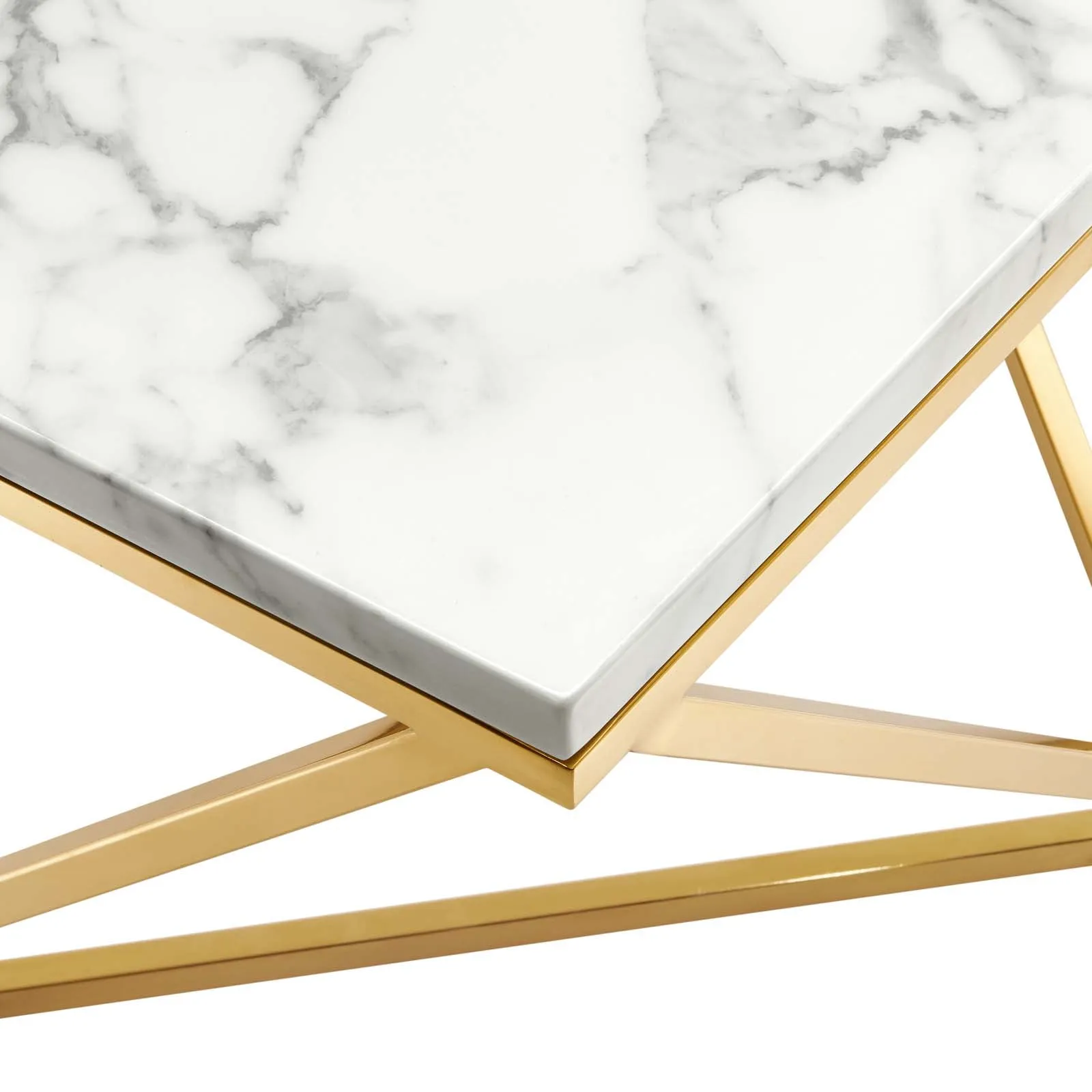 Vertex Gold Metal Stainless Steel Coffee Table