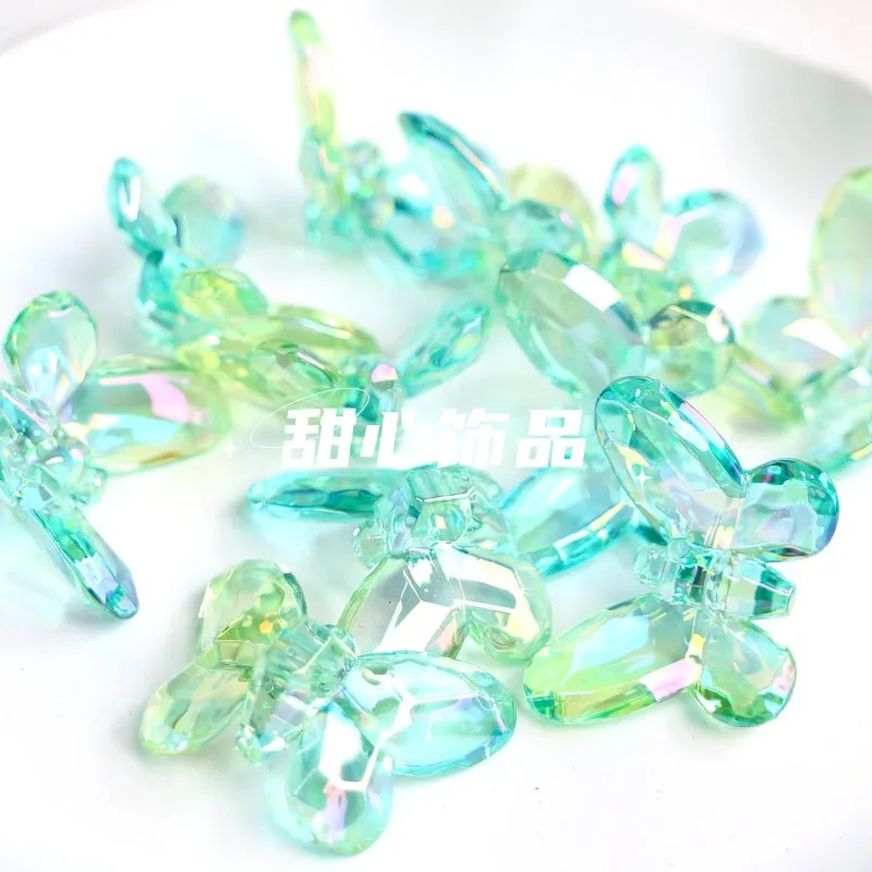 Wholesale 10pcs 3D Big Butterfly High Transparent Scratch-resistant Butterfly Acrylic Beads