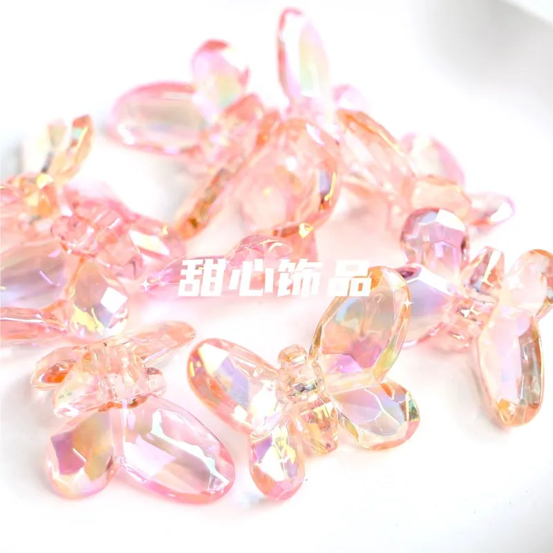 Wholesale 10pcs 3D Big Butterfly High Transparent Scratch-resistant Butterfly Acrylic Beads