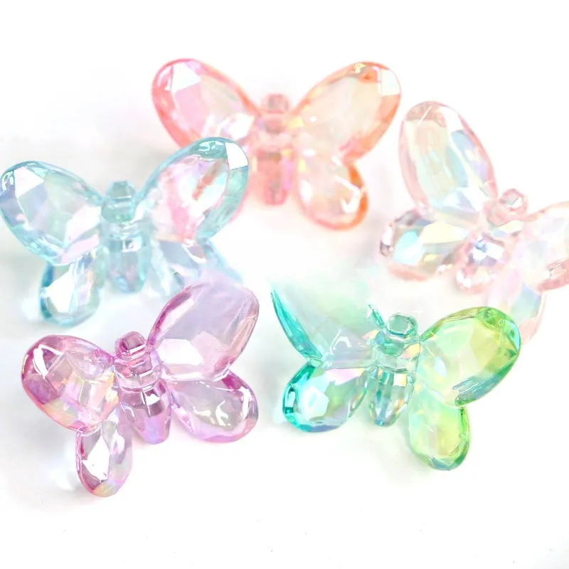 Wholesale 10pcs 3D Big Butterfly High Transparent Scratch-resistant Butterfly Acrylic Beads