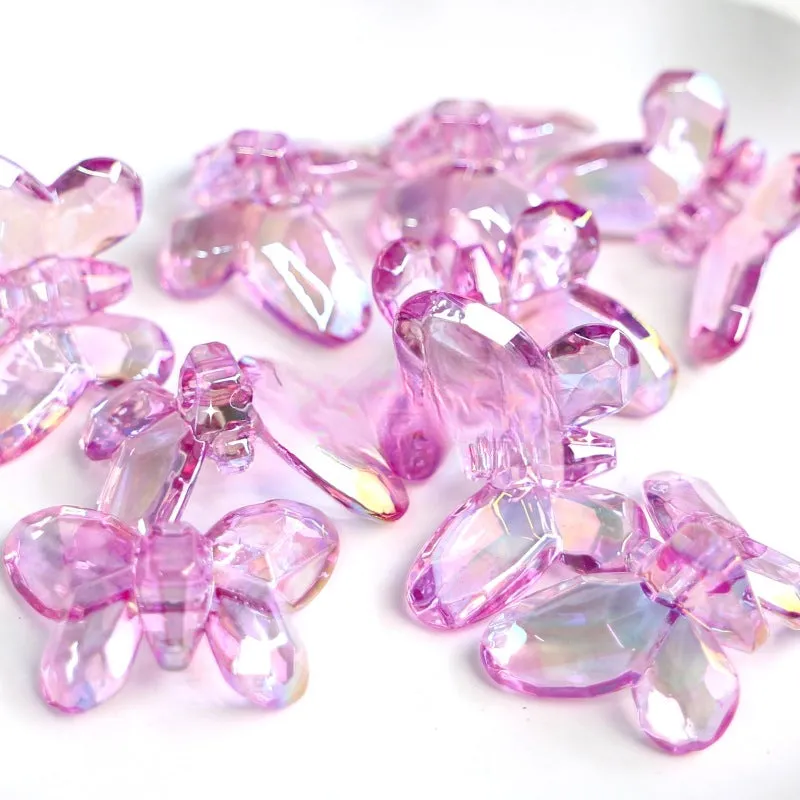 Wholesale 10pcs 3D Big Butterfly High Transparent Scratch-resistant Butterfly Acrylic Beads